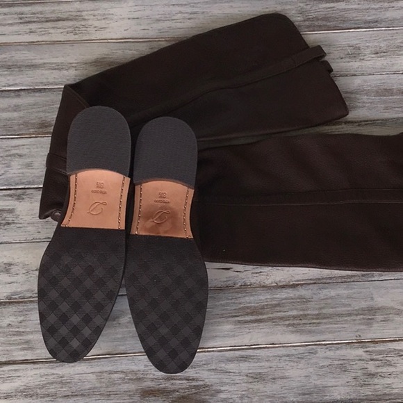 Delman sofie brown leather over knee high boots - Picture 6 of 7